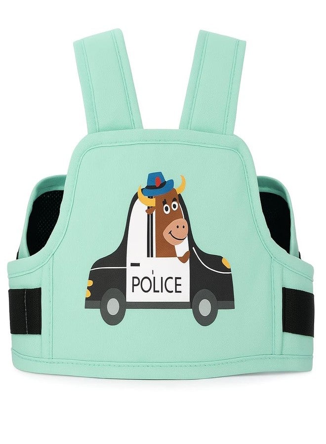 DTR Creation Baby Carrier with Cute Cow Police Car Design | Soft Adjustable Infant Toddler Harness | Ergonomic Baby Holder for Travel, Outdoor & Daily Use (Mint Green) - Image 1