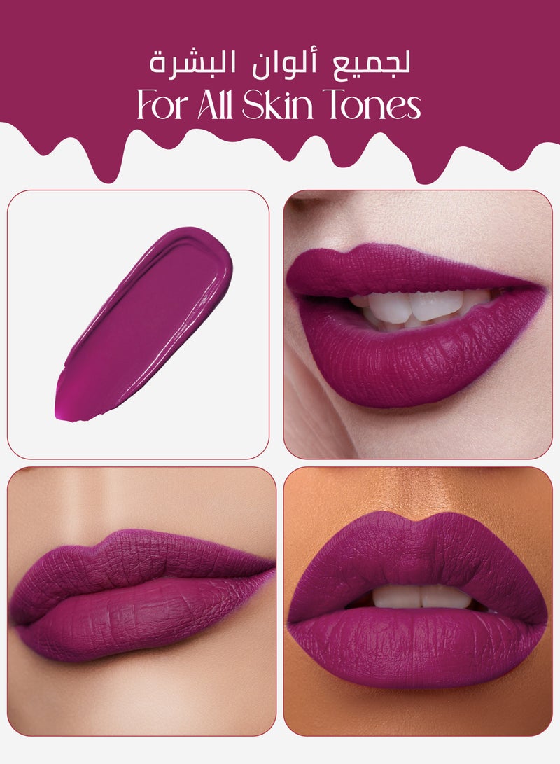 Oulac Matte Liquid Purple Lipstick for Women, Creamy Matte Texture Lip Gloss, Waterproof, Non-Stick Cup, Extra-Pigmented Lip Tint Stain with Vitamin E & Rose Oil, Vegan, Cruelty-Free - M15 Butterfly
Kiss - Image 2