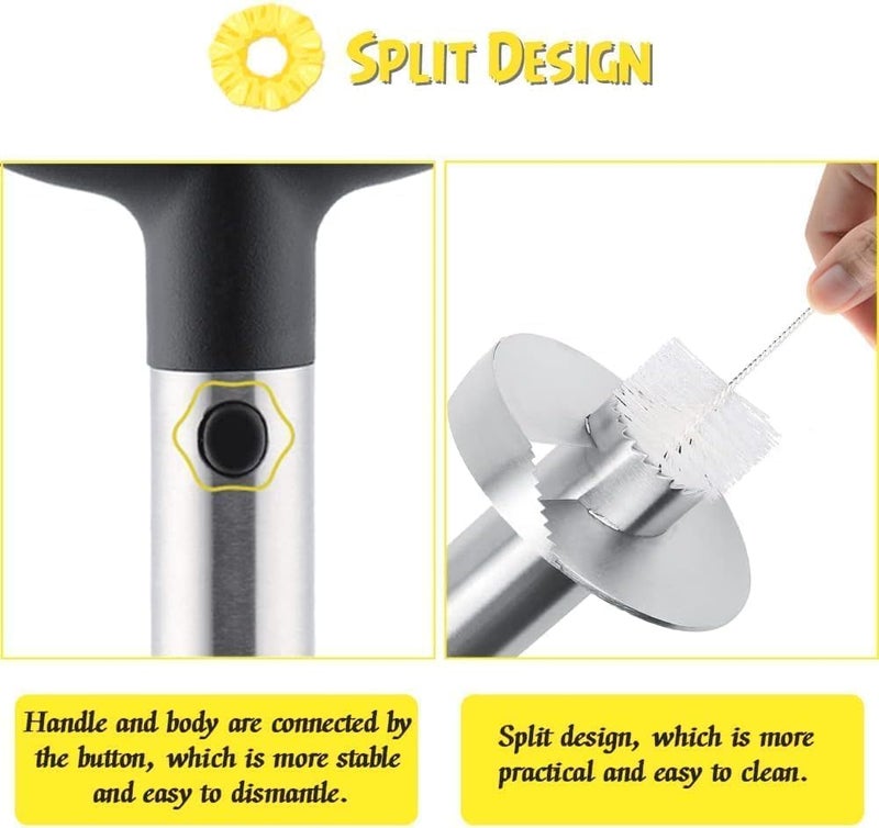 Showvigor Pineapple Corer and Slicer Tool, Stainless Steel Pineapple Core Remover Tool, Stainless Steel Pineapple Cutter for Home Kitchen with Sharp Blade for Diced Fruit Rings - Image 3