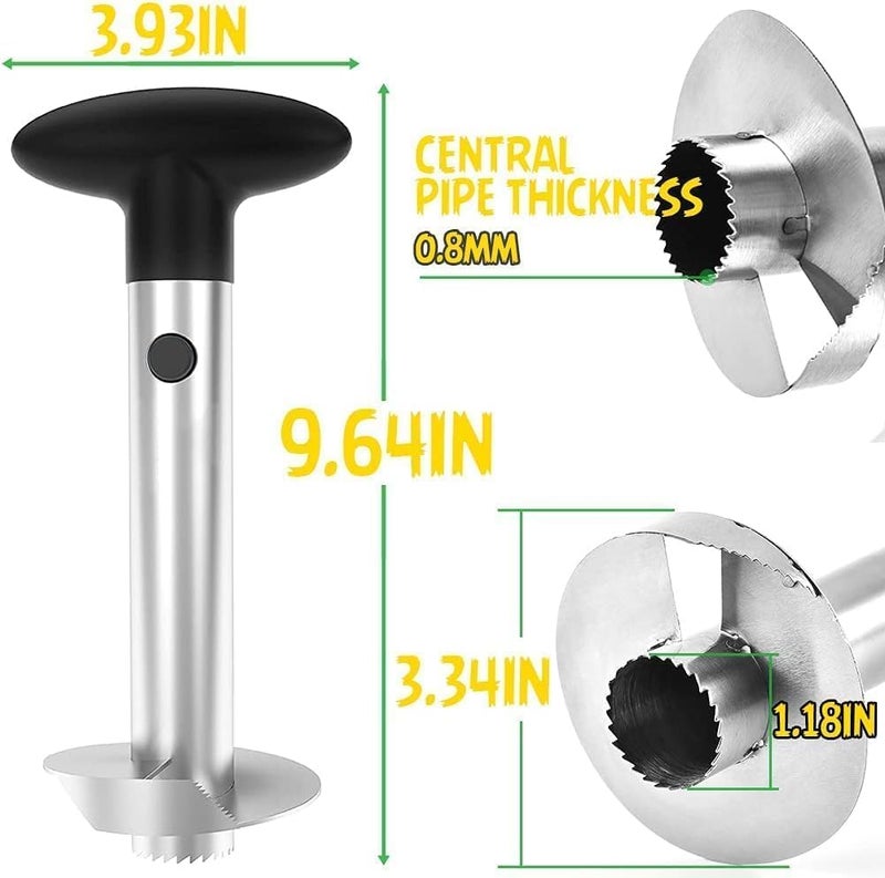 Showvigor Pineapple Corer and Slicer Tool, Stainless Steel Pineapple Core Remover Tool, Stainless Steel Pineapple Cutter for Home Kitchen with Sharp Blade for Diced Fruit Rings - Image 5