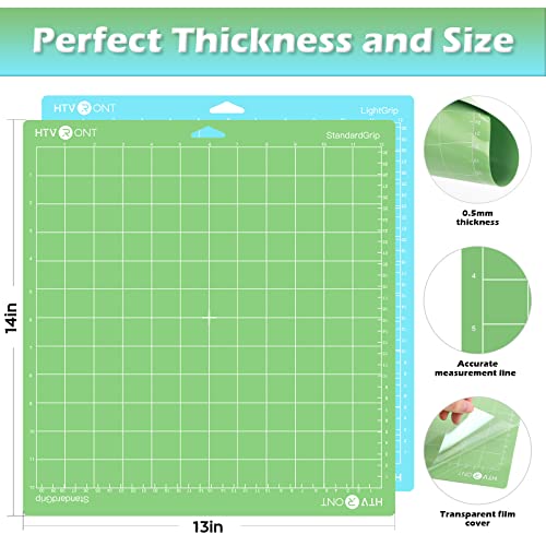HTVRONT Variety Cutting Mat, 2 Pcs Cutting Mat 12x12 Compatible with Cricut Maker 3/Maker 4/Maker/Explore 3/4/Air 2/One Cutting Machine (LightGrip, StandardGrip), Cutting Mats Replacement Accessories - Image 2
