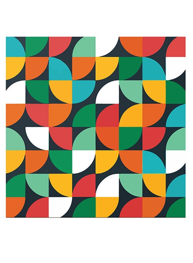 RYN Geometric Shape Decorative Wall Art Yellow/Green/White 30x30cm - Image 1