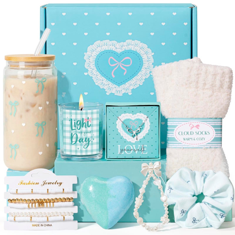 Suhctuptx Gifts for Teen Girls, Teen Girl Gifts Trendy Stuff, Coquette Cute Bow Birthday Christmas Ideas Valentines Day Gift for Teen Girls Teenage Tween Daughter Sister Friend 14-16 16-18 Preppy Box Set - Image 1