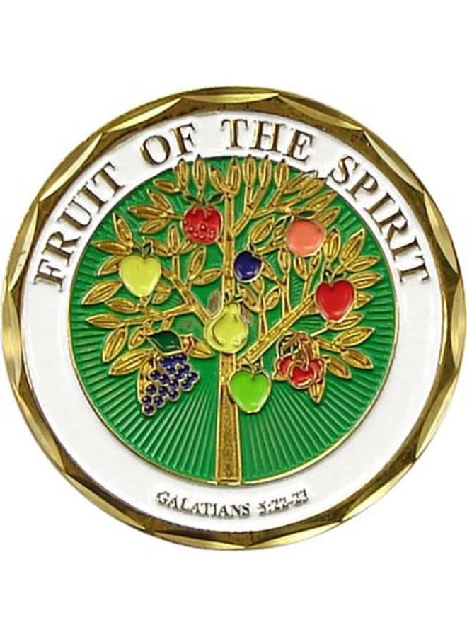 Eagle Crest Jesus Christ Bible Religious "Fruit Of The Spirit..." Galatians 5:22-23 - Good Luck Double Sided Collectible Challenge Pewter Coin - Image 1