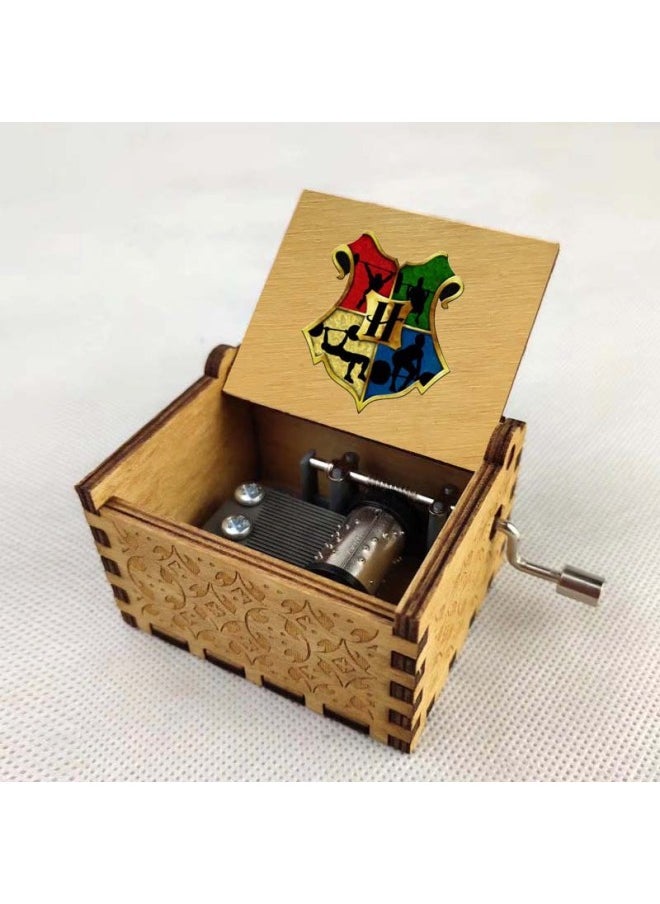 Anime Harry Potter Cartoon Peripheral Music Box Classical Hand-cranked Music Box Ornaments Retro Wooden Music Box-Color:13  - Image 2