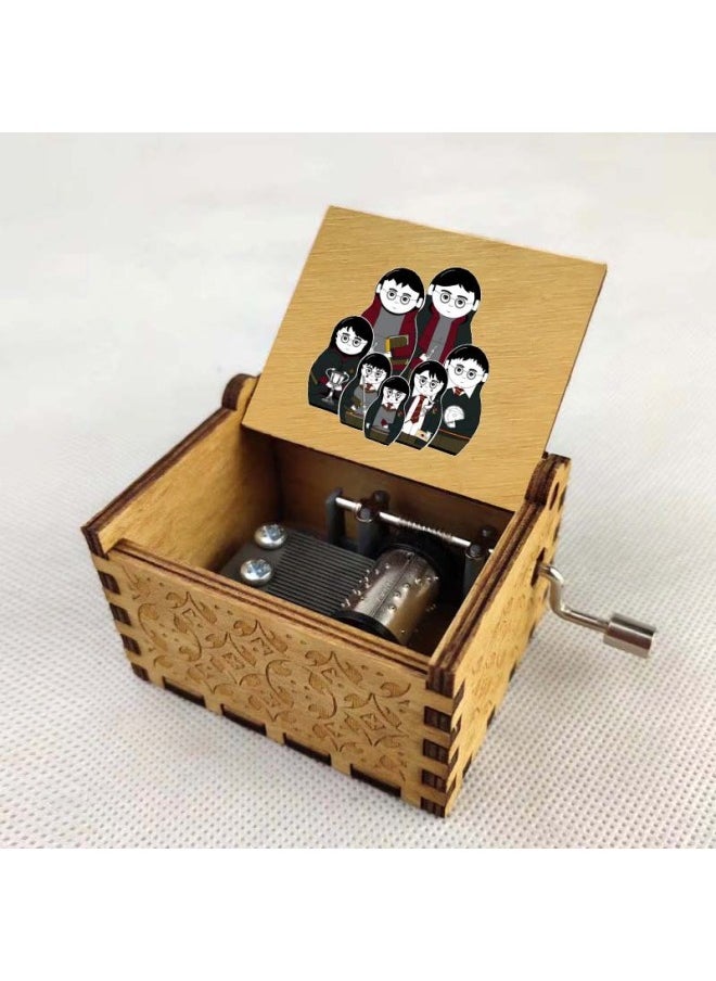 Anime Harry Potter Cartoon Peripheral Music Box Classical Hand-cranked Music Box Ornaments Retro Wooden Music Box-Color:13  - Image 1