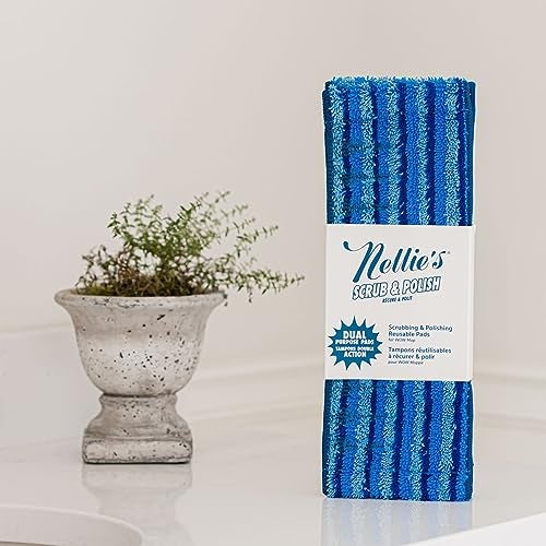 Nellie's Scrub & Polish Pads - Microfiber Design for Wow Mop & Wow Too - Dual Purpose Scrub & Polish System - Reusable Pads for Effortless Floor Cleaning - Machine Washable & Fragrance-Free Care - Image 2