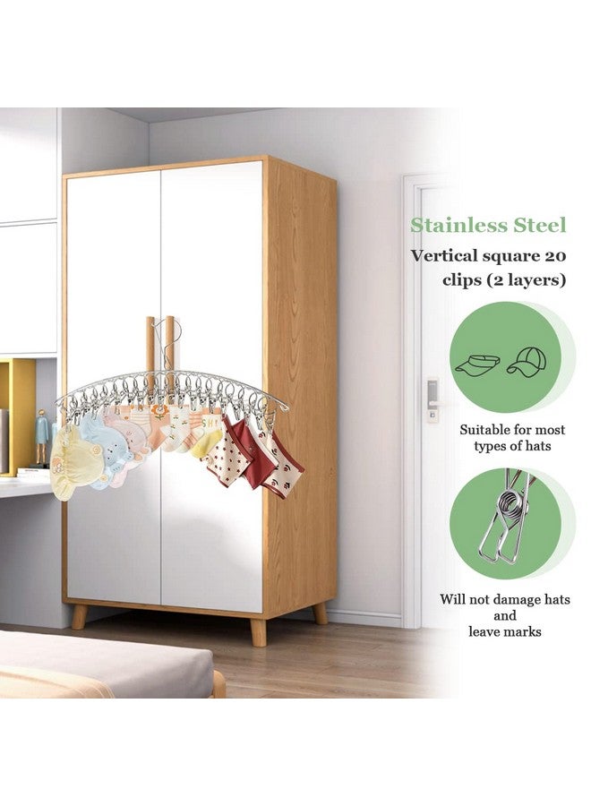 Zurlefy ZURLEFY 40 Clips Hat Holder Storage for Door Wall, Hat Hangers for Closet Organizer and Storage for Baseball Caps, Beanie & Accessories(26-02)  - Image 4