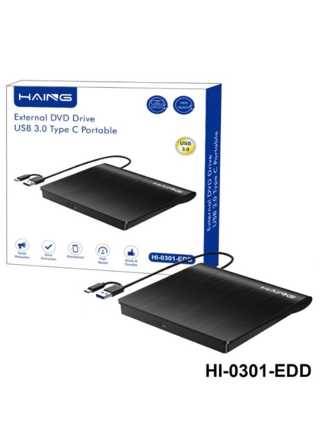 Haing Portable External DVD Drive USB 3.0 Type-C - Image 1