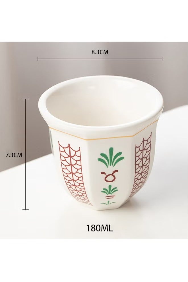 Hoasis 2PCS Ceramic Coffee Mugs, Espresso Cups  for Turkish Tea Cappuccino Latte,180mL - Image 2