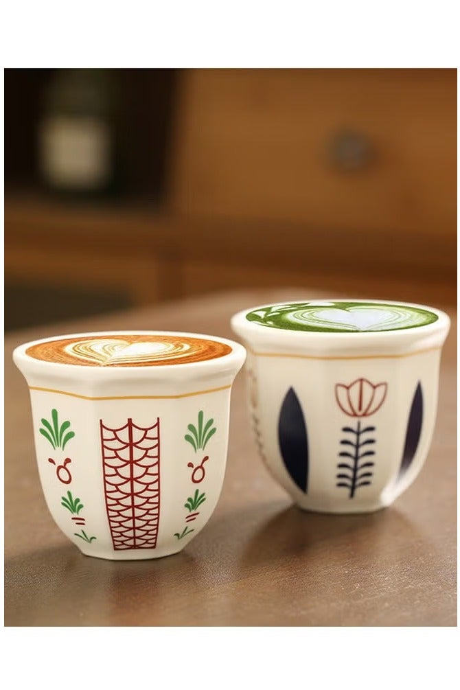 Hoasis 2PCS Ceramic Coffee Mugs, Espresso Cups  for Turkish Tea Cappuccino Latte,180mL - Image 3