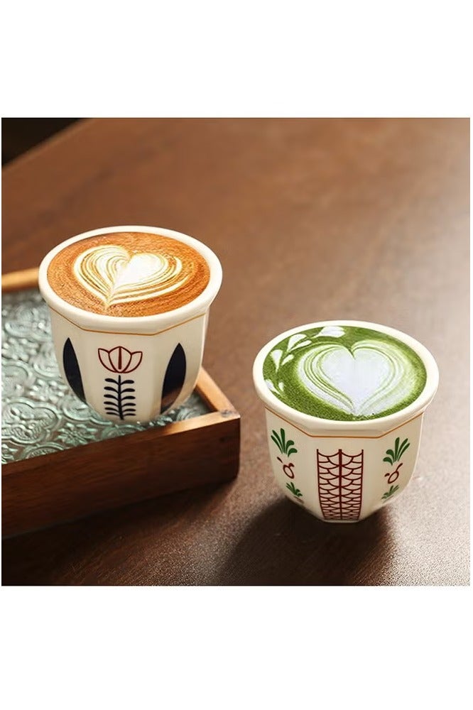 Hoasis 2PCS Ceramic Coffee Mugs, Espresso Cups  for Turkish Tea Cappuccino Latte,180mL - Image 4
