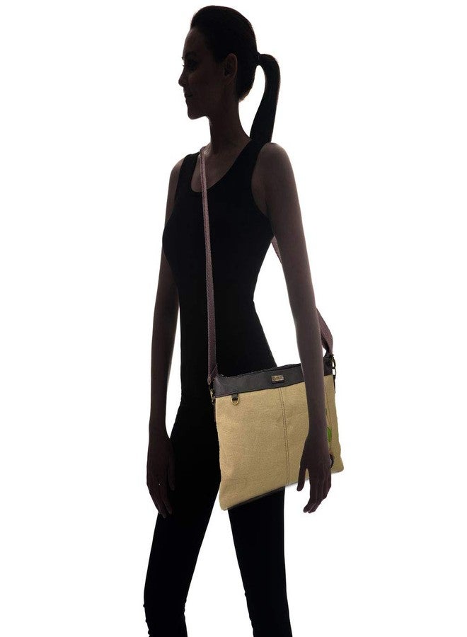 CHALA Canvas Convertible Stripe Work Tote with Chala Key-Fob in Light Olive (Sunflower) - Image 2