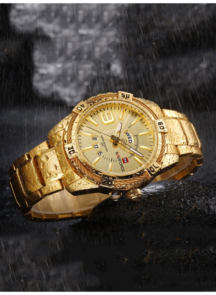 نافيفورس ساعات رجالية عصرية أنيقة، ساعة يد كوارتز مزودة بتقويم، ساعة يد رجالية أنيقة للعمل، مصنوعة من الفولاذ المقاوم للصدأ، مقاومة للماء، موديل NF9117L - Image 4