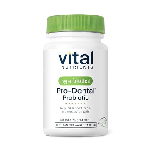 Hyperbiotics Vital Nutrients Pro Dental Probiotic Clinically Studied BLIS K12 and M18 Oral Probiotics for Bad Breath Treatment for Adults Oral Health for Teeth and Gums 45 Mint Tablets