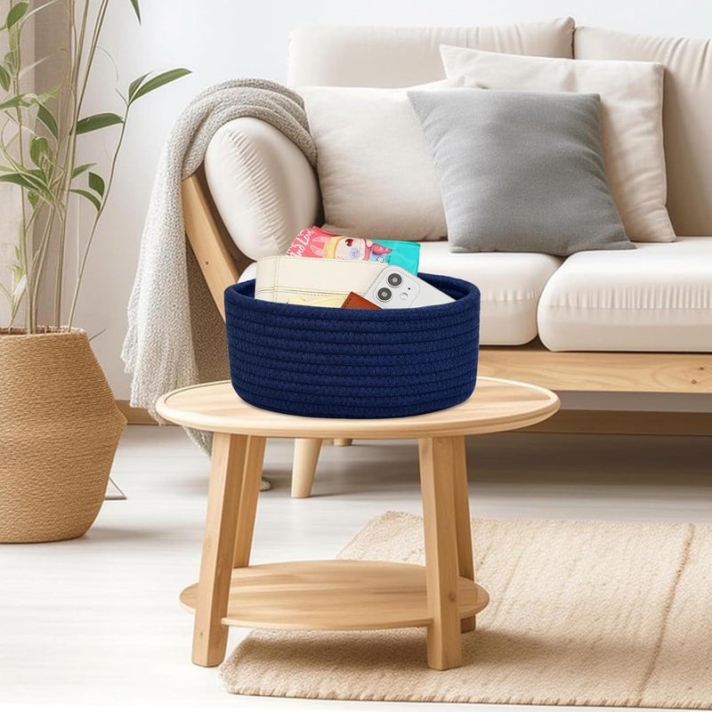 ABenkle 2 Pack Small Baskets Cotton Rope Woven Basket Cute Mini Tiny Storage Baskets Decorative Boho Basket for Nursery Living Room Bedroom Shelf Empty Gift Basket - Image 2