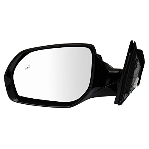 TRQ Driver Side Mirror Power Heated with Turn Signal Blind Spot Indicator Smooth Black Compatible with 20132016 Hyundai Santa Fe HY1320286