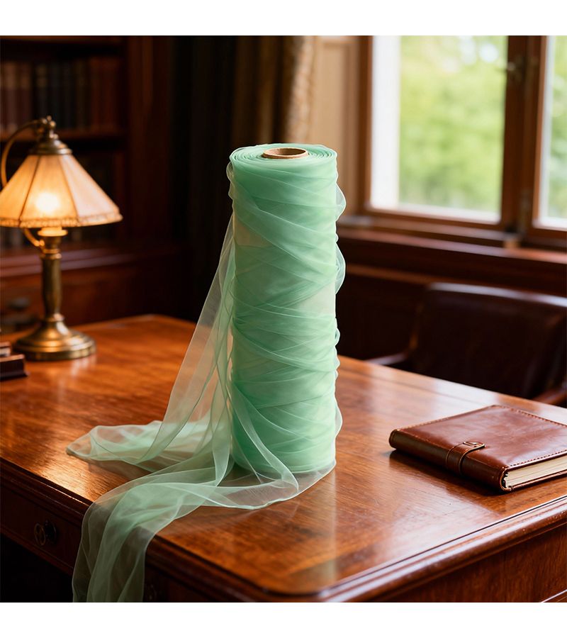 Light Green Sheer Fabric Roll 45x5000cm for Wedding Arch Party Backdrop Decor - Image 5
