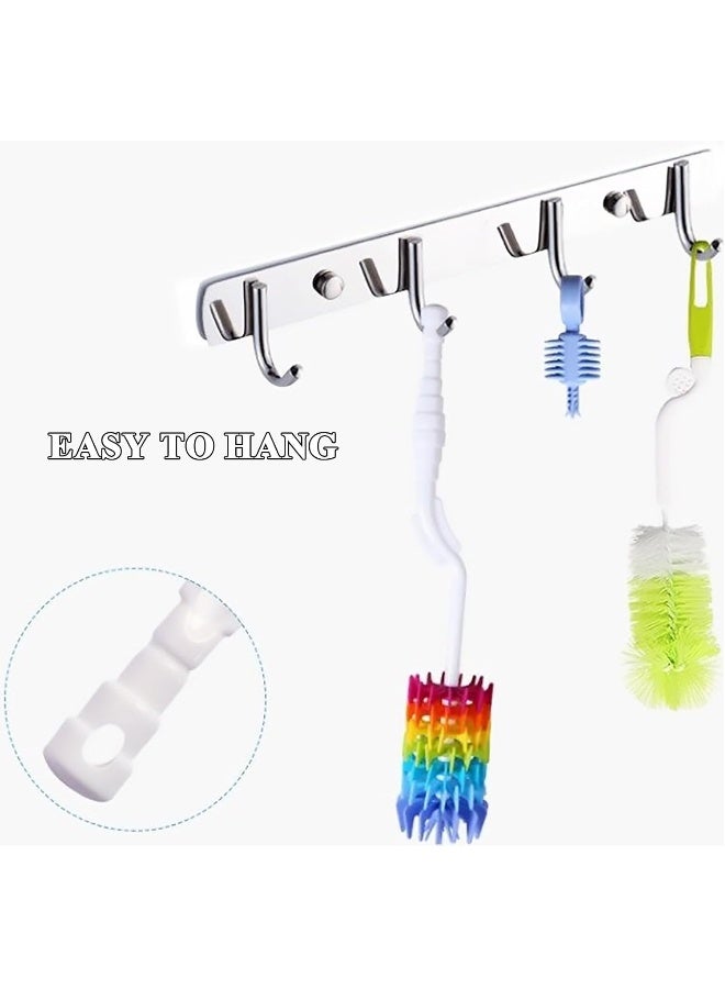 Rayhee Bottle Brush Cleaner-Baby Milk Bottle Cleaner Soft Silicone Bottle Brusher / 360 Degree Rotating Long Handle Brush for Washing Glassware, Cup, Decanter, Narrow Neck Brewing Bottle - Image 5