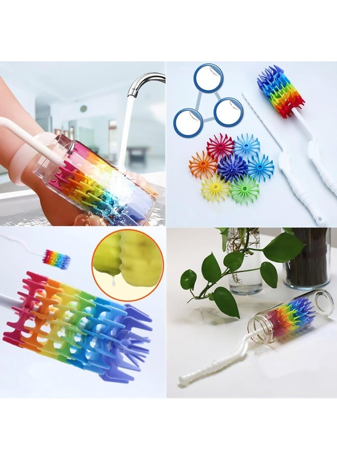 Rayhee Bottle Brush Cleaner-Baby Milk Bottle Cleaner Soft Silicone Bottle Brusher / 360 Degree Rotating Long Handle Brush for Washing Glassware, Cup, Decanter, Narrow Neck Brewing Bottle - Image 4