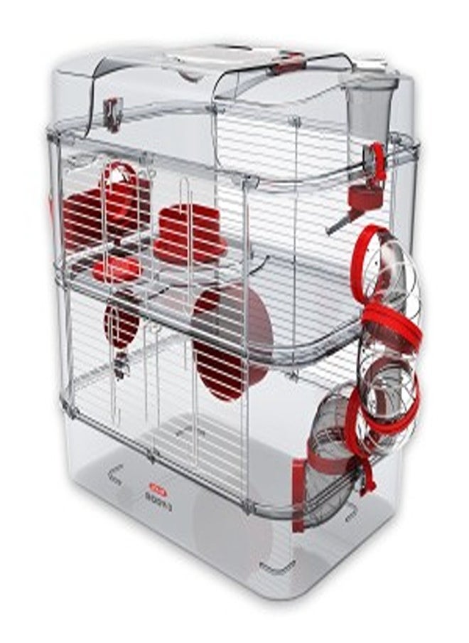 ZOLUX Rody 3 Duo Rodent Cage - Grenadine Red 