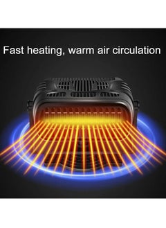 AROAQ Portable Car Heater Fan, 12v Winter Portable Car Heater, Car Windshield Fast Heating Defrost Defogger, 360 Degree Rotation Auto Heater For Cars, (12v Black)  - Image 2