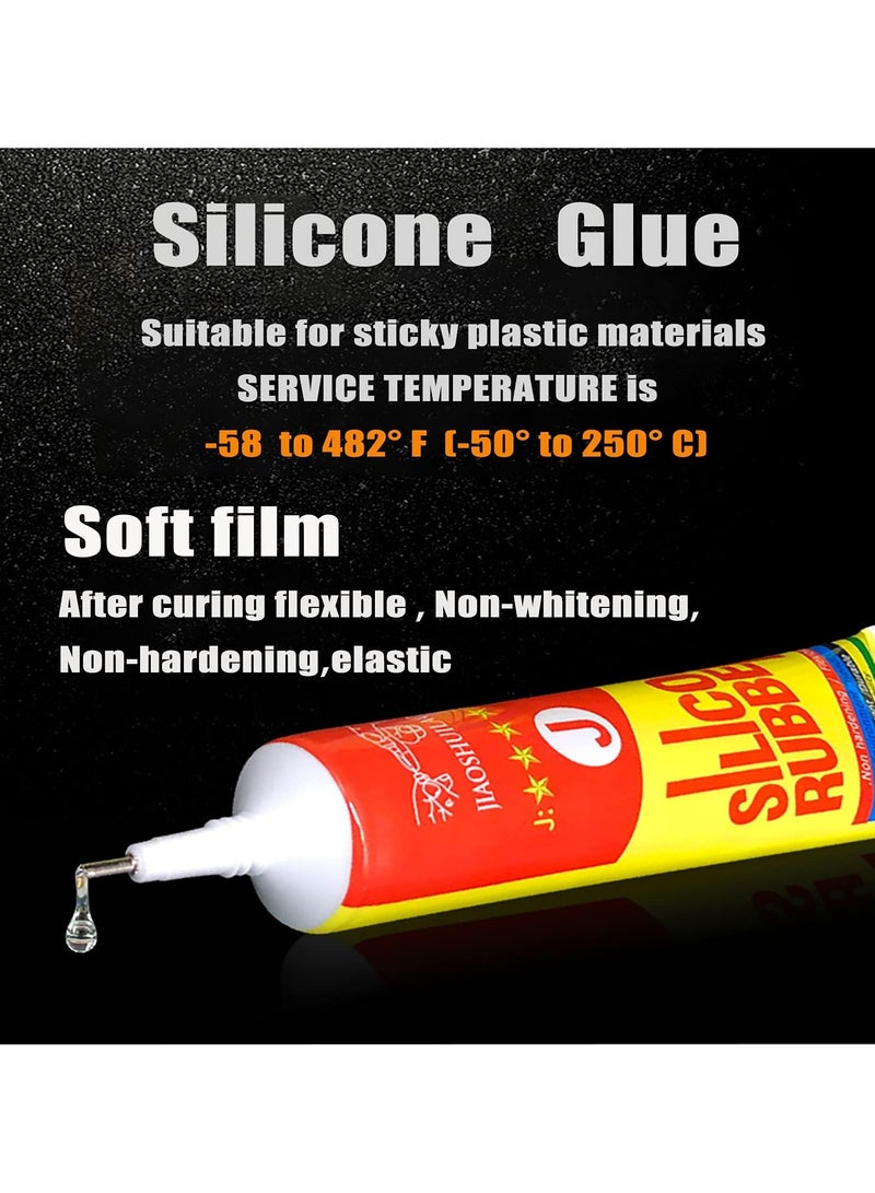 CMGTYYD Silicone Adhesives Clear Super Glue Sealant Transparent Waterproof Heat Resisting, Can be Used to Connect Electronic Components, for Silicone Rubber, Liquid Silicone,50ml - Image 2