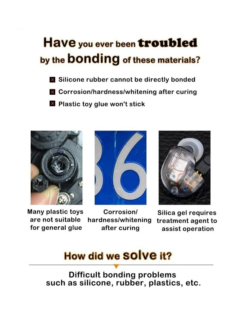 CMGTYYD Silicone Adhesives Clear Super Glue Sealant Transparent Waterproof Heat Resisting, Can be Used to Connect Electronic Components, for Silicone Rubber, Liquid Silicone,50ml - Image 3