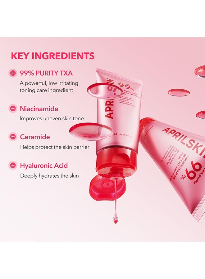 أبريل سكين قناع ليلي مغلف من نياسيناميد txa 99، قناع مغلف طوال الليل | نياسيناميد txa عالي النقاء 99% لتوحيد لون البشرة | معزز للبشرة أثناء النوم للعناية بتماسك البشرة، شد المسام والعناية بها | 80 مل - Image 2