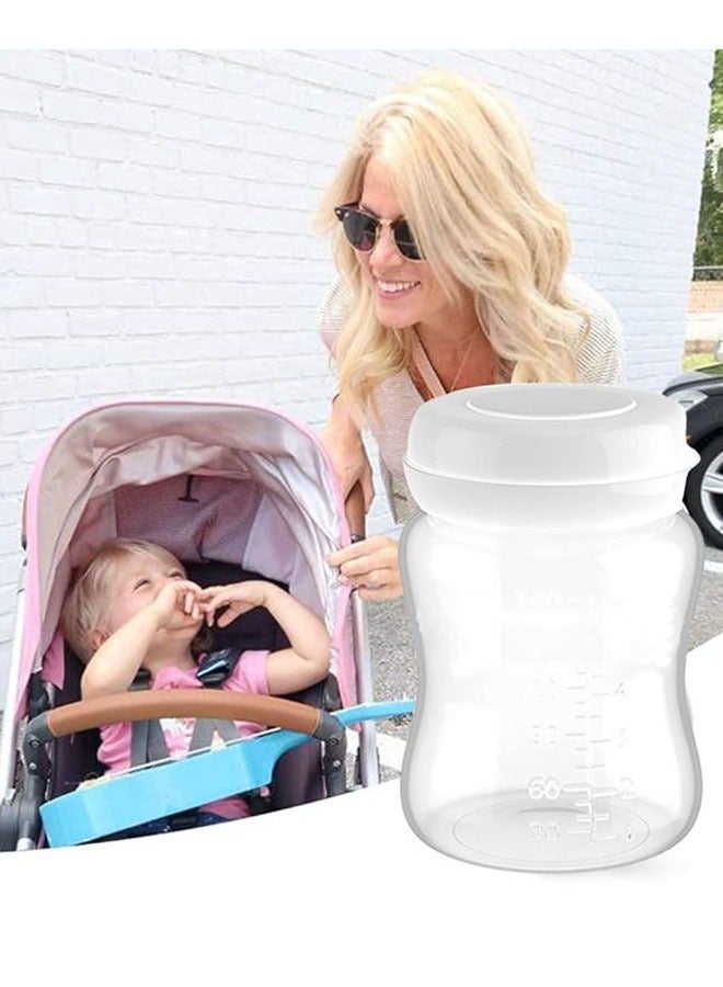 Lesha 6 Count Breastmilk Storage Bottles with Lock-Tight Cap, 6.3 Ounce / 180 Ml Breast Milk Storage Containers for Fridge, Breastmilk Storage Bag Alternative Breastfeeding Supplies - Image 3