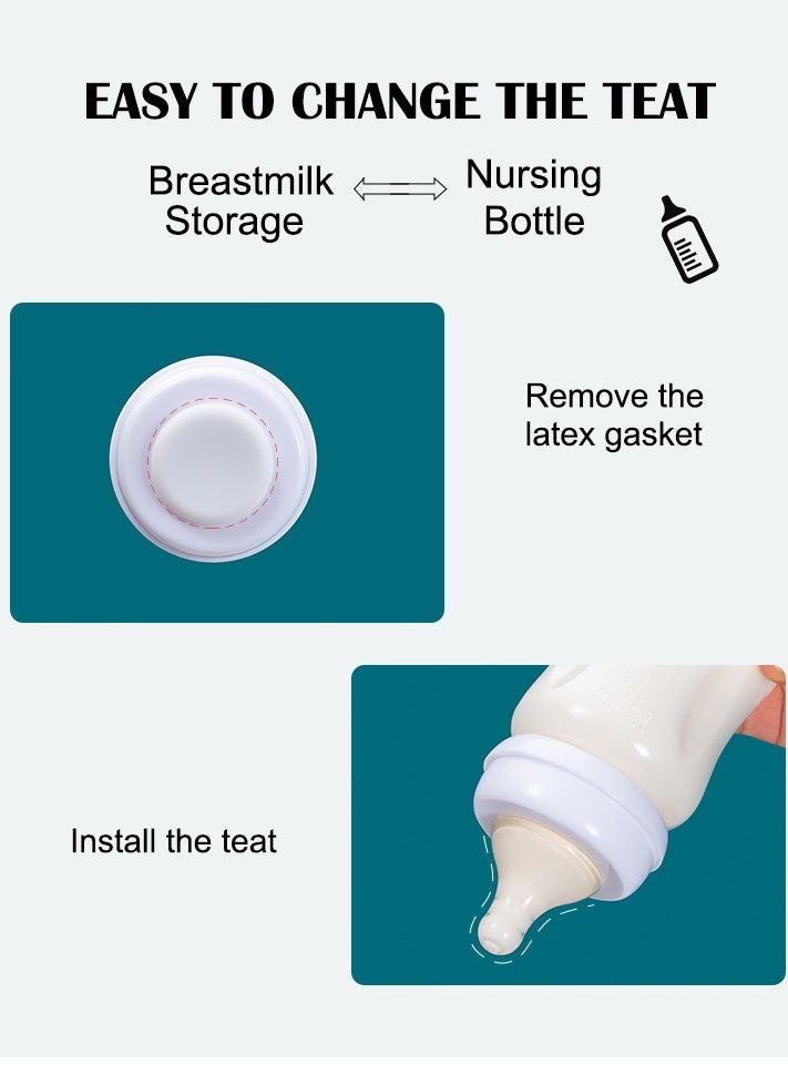 Lesha 6 Count Breastmilk Storage Bottles with Lock-Tight Cap, 6.3 Ounce / 180 Ml Breast Milk Storage Containers for Fridge, Breastmilk Storage Bag Alternative Breastfeeding Supplies - Image 5