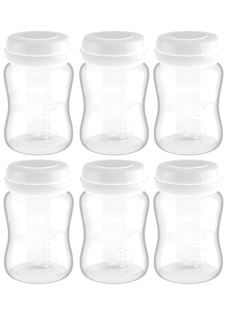 Lesha 6 Count Breastmilk Storage Bottles with Lock-Tight Cap, 6.3 Ounce / 180 Ml Breast Milk Storage Containers for Fridge, Breastmilk Storage Bag Alternative Breastfeeding Supplies - Image 1