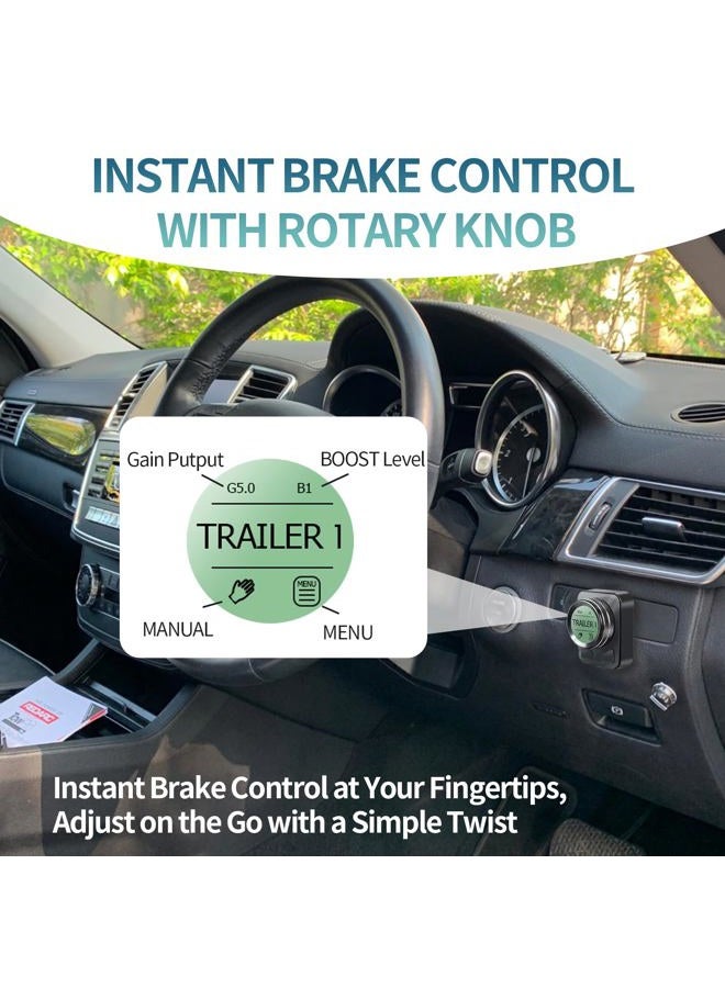 briidea Proportional Trailer Brake Controller, Digital Electric Brake Control with Rotary Knob & LCD Display, for 1 to 4 Axles, Compatible with Ford GM Chevy Dodge RAM Toyota - Image 2