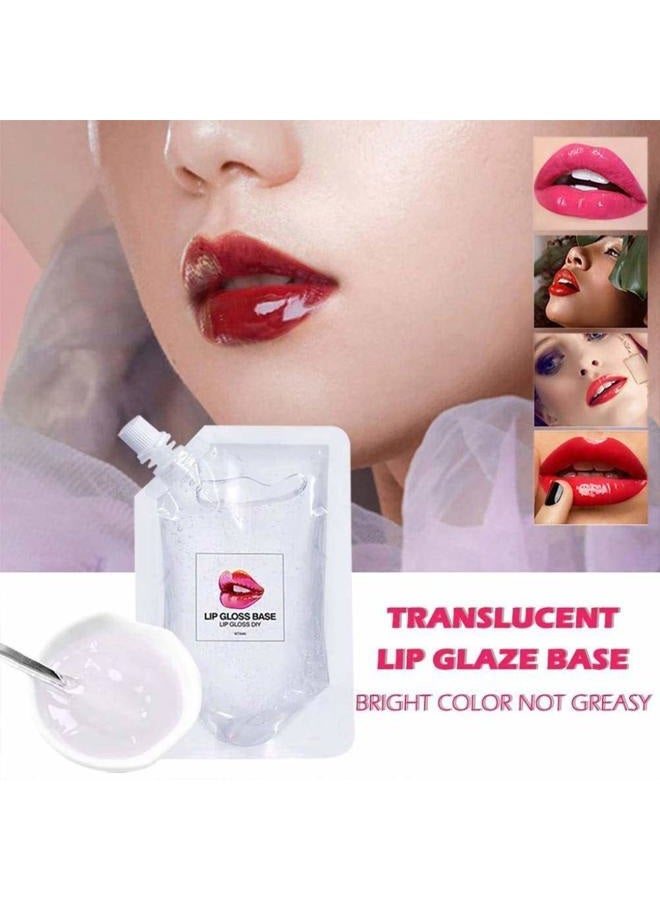 Skynest قاعدة لمعان الشفاه، لمعان شفاه DIY مرطب، غير لزج، زيت مكياج شفاه نباتي (1 عبوة 50 مل + 3 عبوات 20 مل) - Image 2