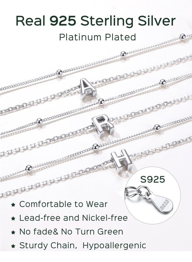 ChicSilver Ankle Bracelets for Women Waterproof, 925 Sterling Silver Initial Anklets for Women, Adjustable Dainty Layered Anklet Beach Jewelry for Women Mom Wife Friend - Image 5