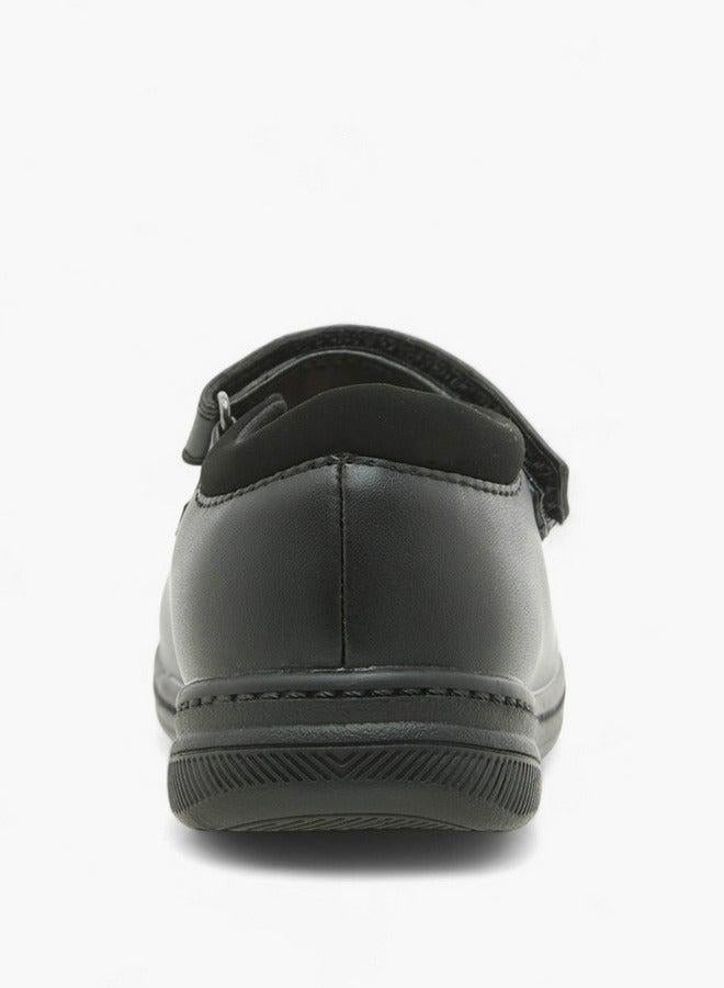 جونيورز حذاء مدرسي بناتي بتفاصيل زهور وإغلاق بشريط لاصق - Image 5