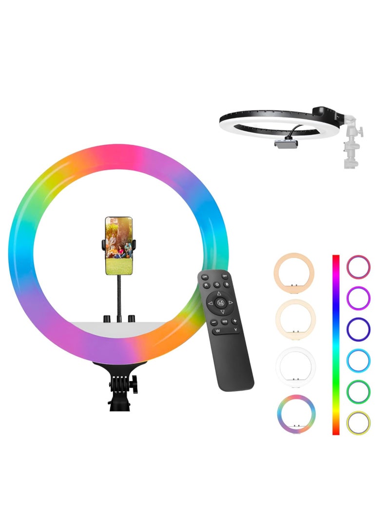DRL-18RGB 18-Inch LED Ring Light (46 cm) with Built-in Inverter for Energy Saving – Original High-Quality Materials – Perfect for YouTube, Photography, Live Streaming, Makeup & Vlogging – Compatible with iPhone & Android  - Image 1