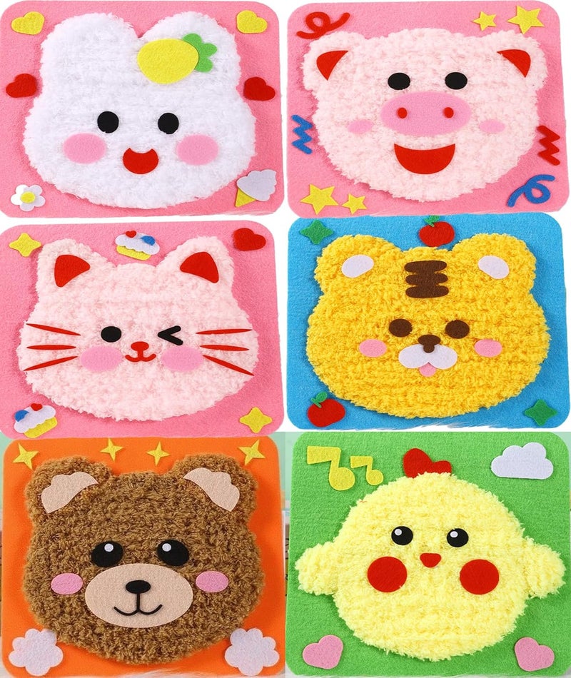 BdelrinQue 6Pcs Embroidery Kit for Beginners, Creative Needle Kit for Kids, DIY Craft Kits with Colorful Threads, Educational Activity for Kids, Fun Art and Craft Gift - Image 1
