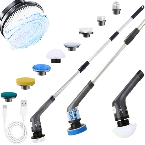 Goodscity 9 in 1 Electric Spin Scrubber Mop Brush| Multi Purpose Cleaning for Home, Glass, Floor, Tiles, Bathroom, Car| 9 Replaceable Brush Heads| Rechargeable|2 Speed |90 min Working|1 Yr Warranty - Image 1