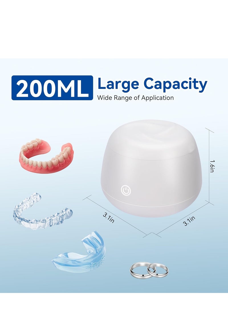 إيسي أكلو المنظف بالموجات فوق الصوتية، آلة تنظيف الأسنان 48 كيلو هرتز، حجيرة تنظيف الأسنان المضادة للماء للحرس الليلي للتنظيف العميق، حرس الفم، المجوهرات، الأبيض - Image 4