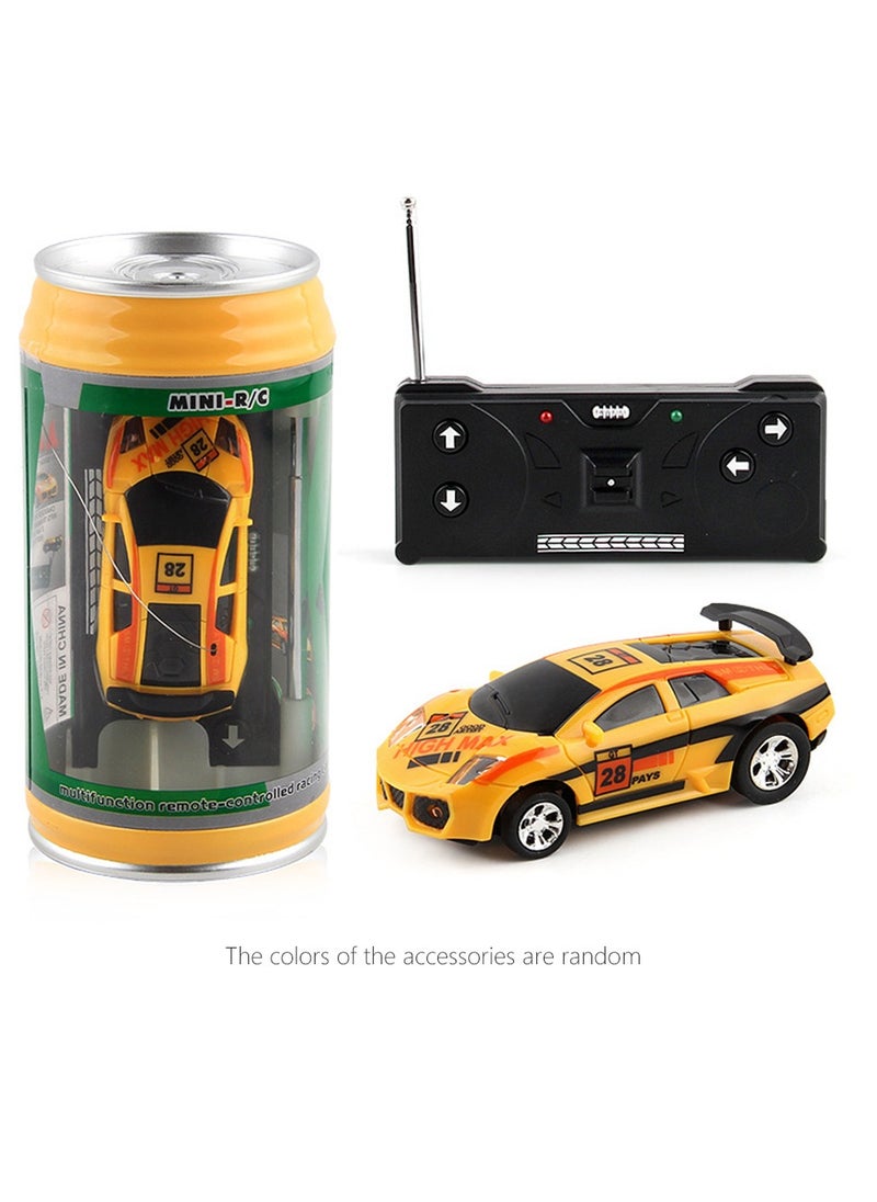 AROAQ Mini Rc Car, Remote Control Micro Racing Car,  Battery Operated Racing Sports Car,  Racing Car Toy With Lightening For Children, (Yellow)  - Image 1
