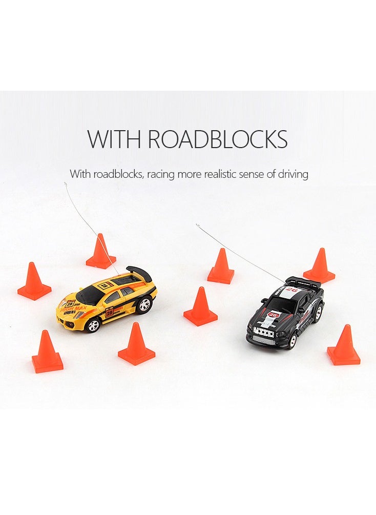 AROAQ Mini Rc Car, Remote Control Micro Racing Car,  Battery Operated Racing Sports Car,  Racing Car Toy With Lightening For Children, (Yellow)  - Image 2