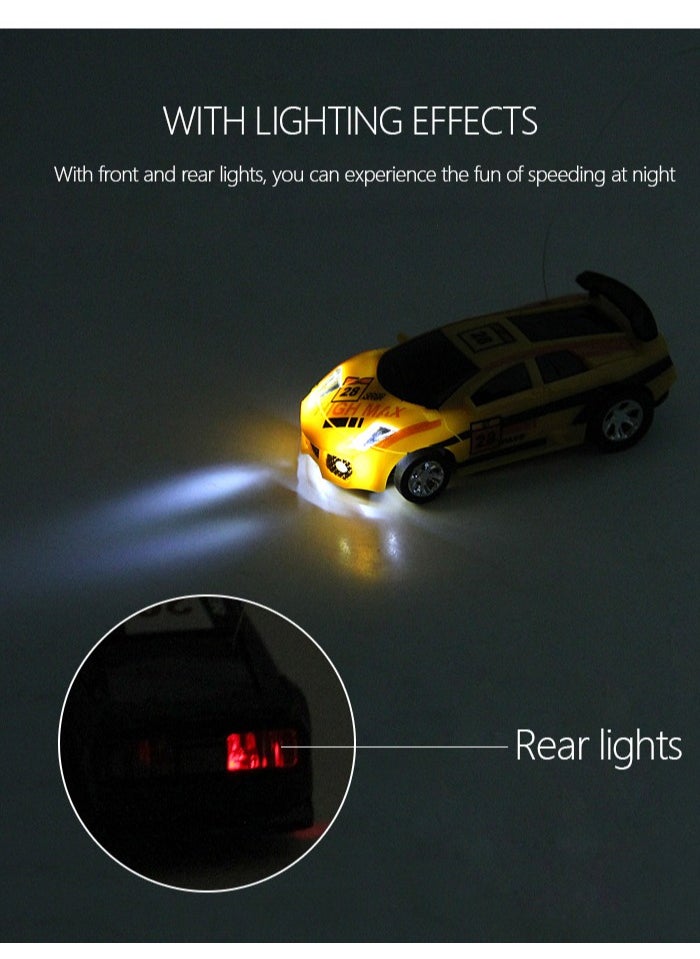 AROAQ Mini Rc Car, Remote Control Micro Racing Car,  Battery Operated Racing Sports Car,  Racing Car Toy With Lightening For Children, (Yellow)  - Image 4