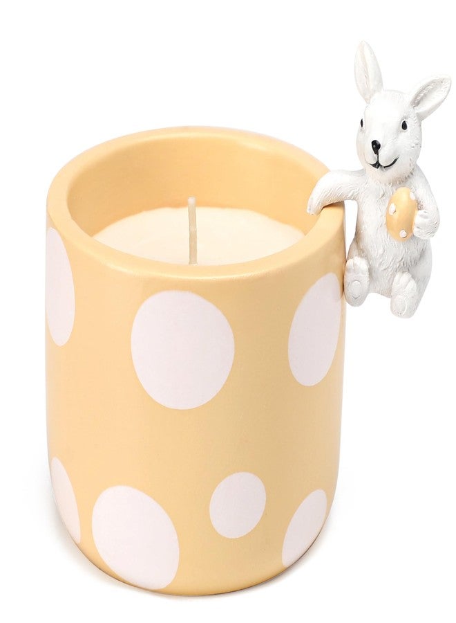HILUMIDA Easter Candles Gifts - Sunflower Scented Candle, Polka Dot Candle with Cute Bunny, Easter Decor Gifts for Kids Teens Adults Women - Image 1