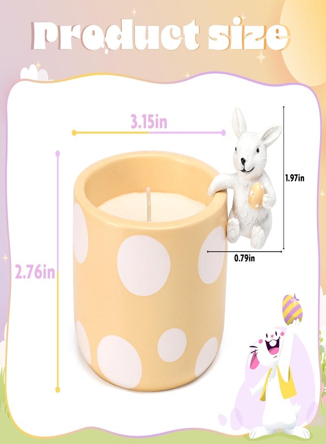 HILUMIDA Easter Candles Gifts - Sunflower Scented Candle, Polka Dot Candle with Cute Bunny, Easter Decor Gifts for Kids Teens Adults Women - Image 3