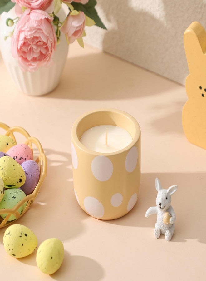 HILUMIDA Easter Candles Gifts - Sunflower Scented Candle, Polka Dot Candle with Cute Bunny, Easter Decor Gifts for Kids Teens Adults Women - Image 4