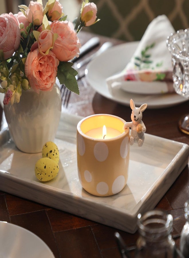 HILUMIDA Easter Candles Gifts - Sunflower Scented Candle, Polka Dot Candle with Cute Bunny, Easter Decor Gifts for Kids Teens Adults Women - Image 5