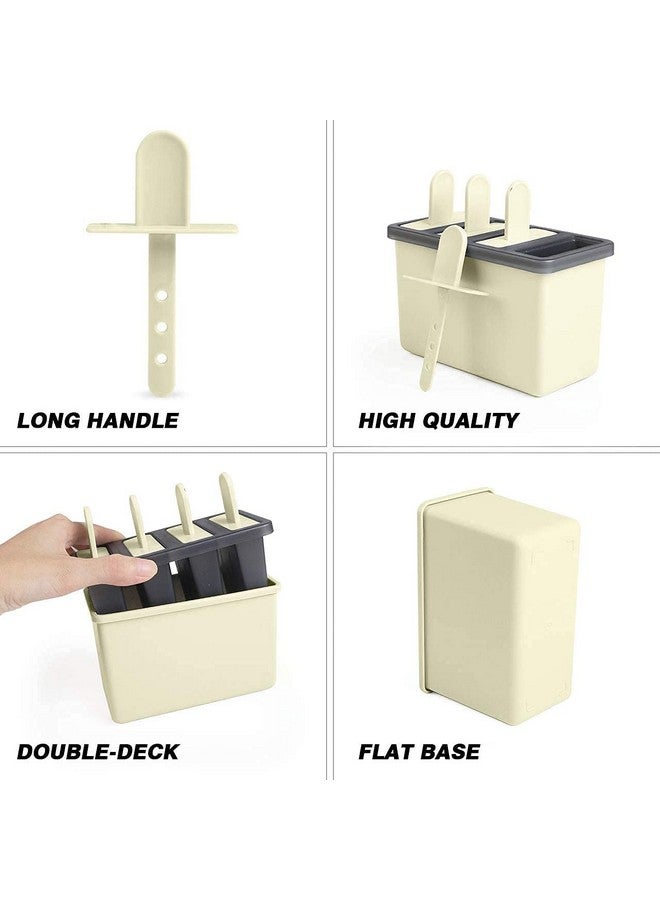 ZURATO Plastic Homemade Ice Lolly Popsicle Mold Reusable Ice Cream Molds, Kulfi Candy Maker Dishwasher Safe Durable Ice Pop Molds Tray-Pack Of 2, 13.5 x 7 x 8 Centimeters - Image 2