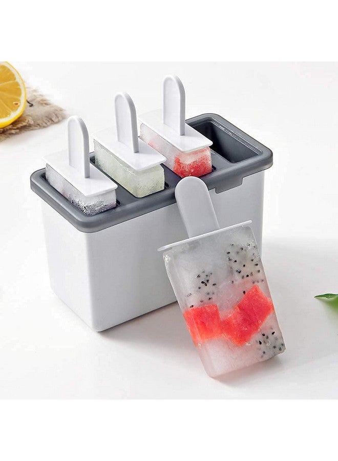 ZURATO Plastic Homemade Ice Lolly Popsicle Mold Reusable Ice Cream Molds, Kulfi Candy Maker Dishwasher Safe Durable Ice Pop Molds Tray-Pack Of 2, 13.5 x 7 x 8 Centimeters - Image 3