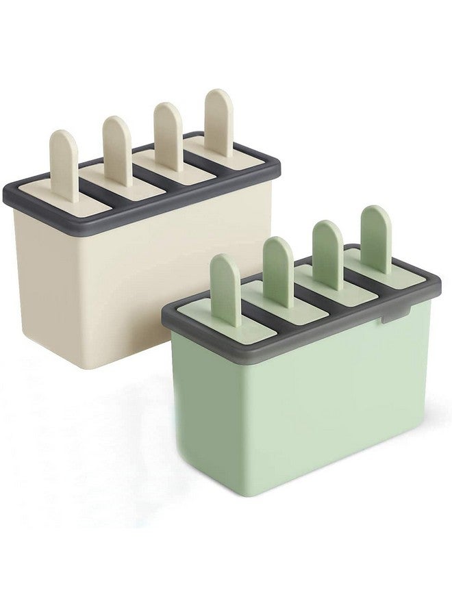 ZURATO Plastic Homemade Ice Lolly Popsicle Mold Reusable Ice Cream Molds, Kulfi Candy Maker Dishwasher Safe Durable Ice Pop Molds Tray-Pack Of 2, 13.5 x 7 x 8 Centimeters - Image 1